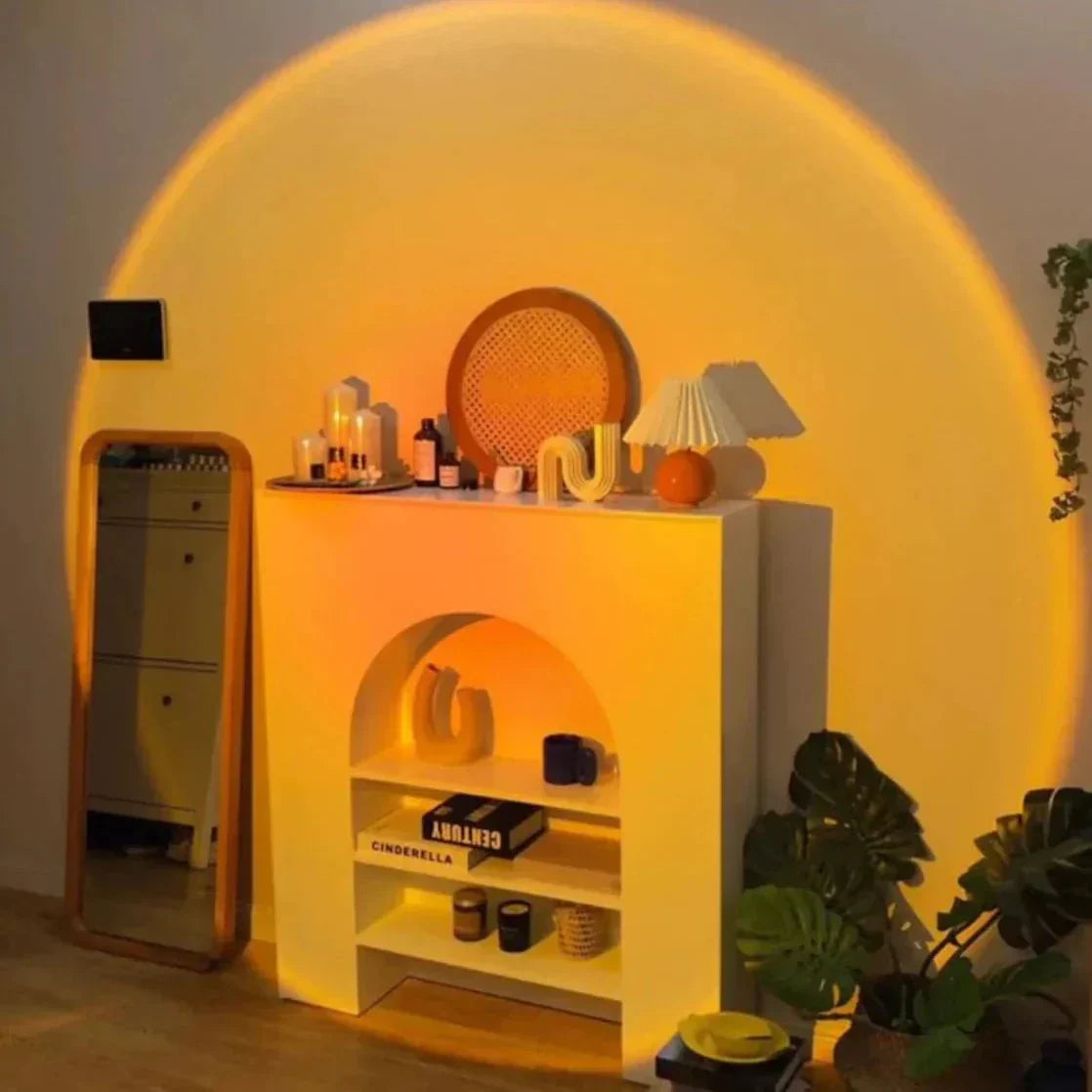 AuroraGlow – Stilvolle Projektorlampe mit Sunset-Effekt für Wohnräume