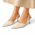 Mia – Bestickte Slingpumps Mesh Spitzpumps Elegant