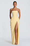 Liora | Elegantes Trägerloses Maxikleid mit Asymmetrischem Design 0