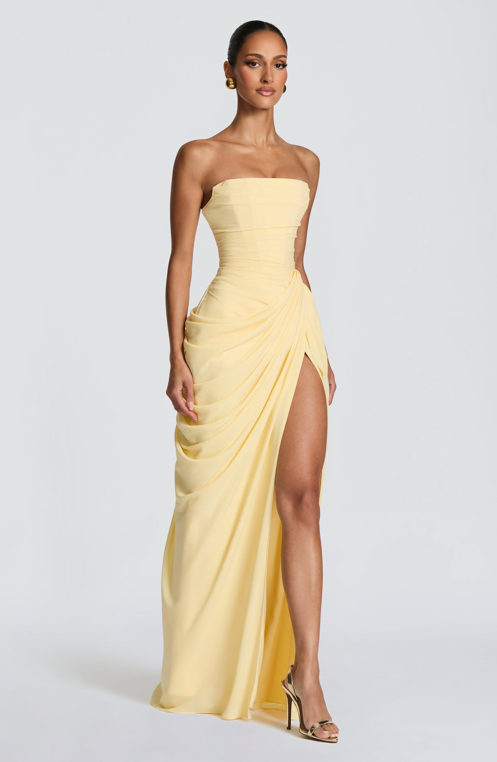 Liora | Elegantes Trägerloses Maxikleid mit Asymmetrischem Design 3
