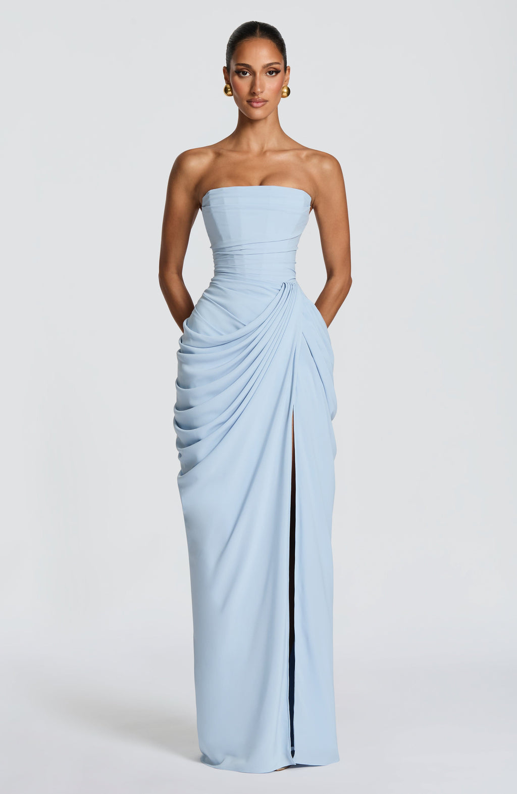 Lilly | Elegantes trägerloses Korsett Maxikleid