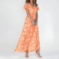 Lunara | Elegantes Aquarell-Blumendruck Maxi Kleid 0