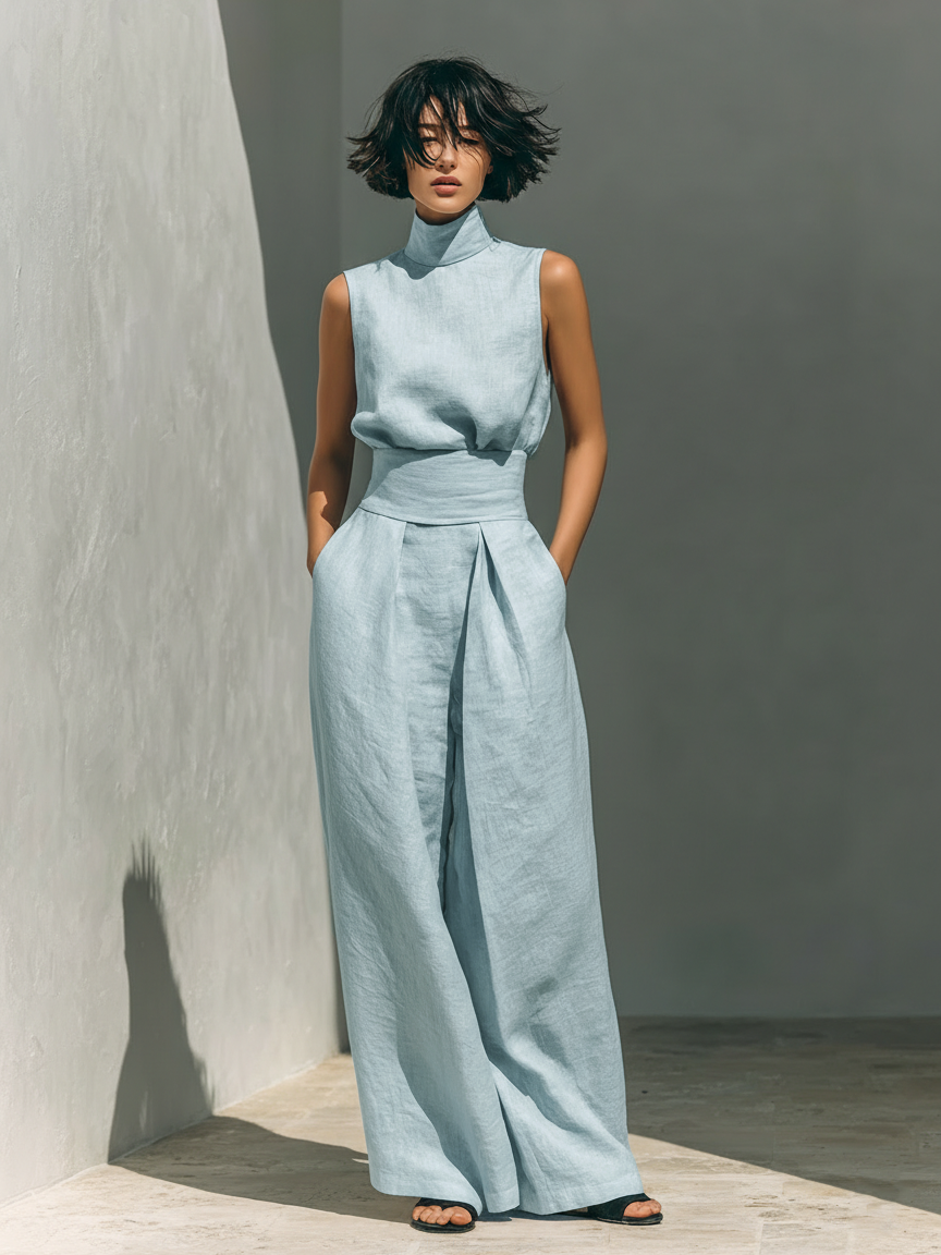 Mira | Minimalistisches Damen Set aus Baumwoll-Leinen 0