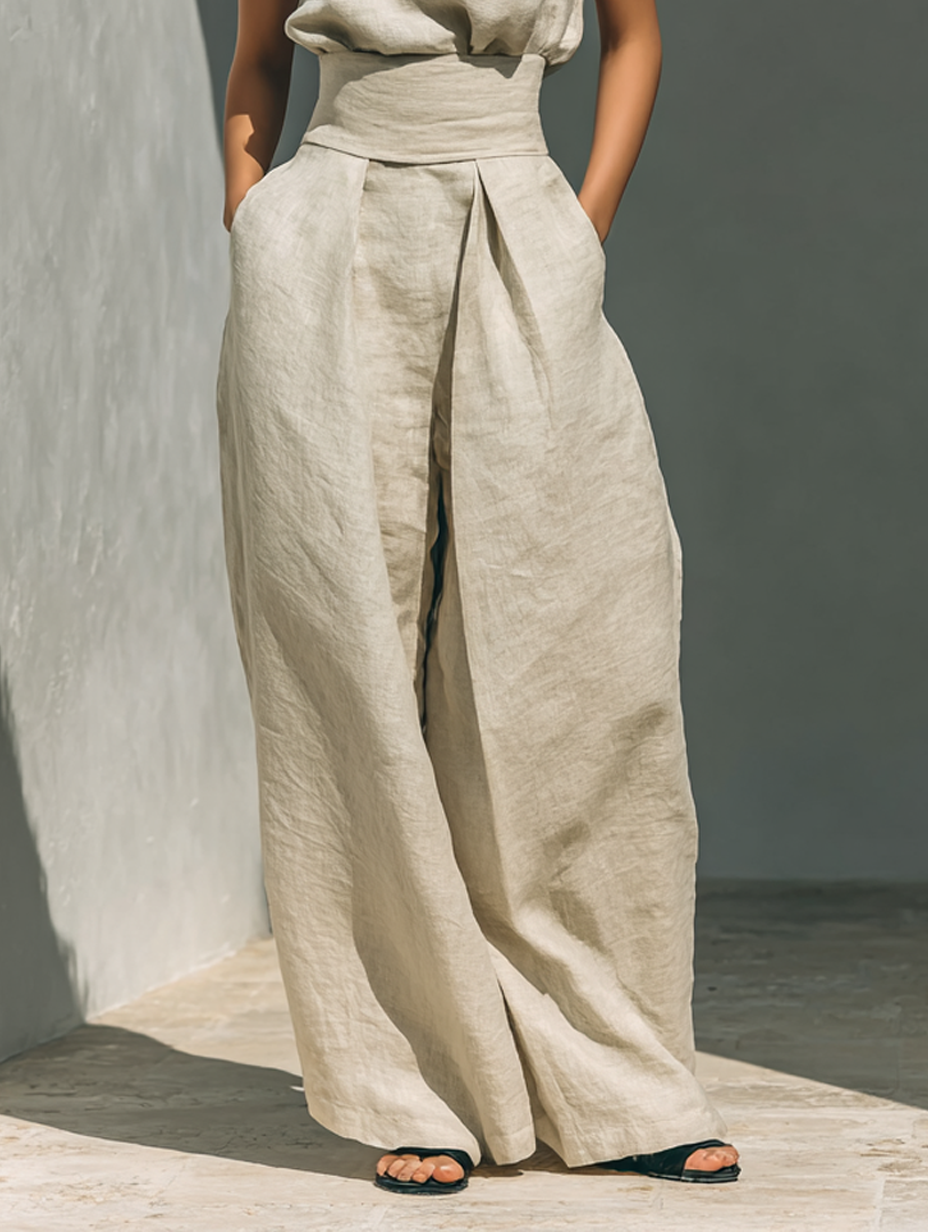 Mira | Minimalistisches Damen Set aus Baumwoll-Leinen 6