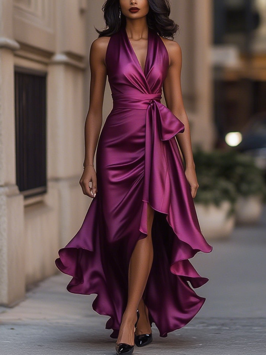 Zelari | Dramatisch Elegantes Maxikleid mit Hohem Schlitz 9