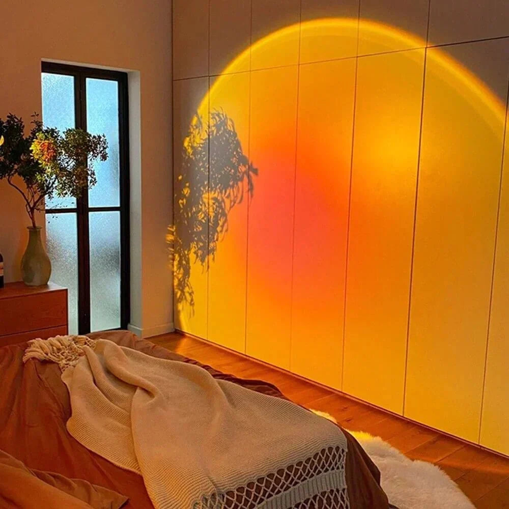 AuroraGlow – Stilvolle Projektorlampe mit Sunset-Effekt für Wohnräume